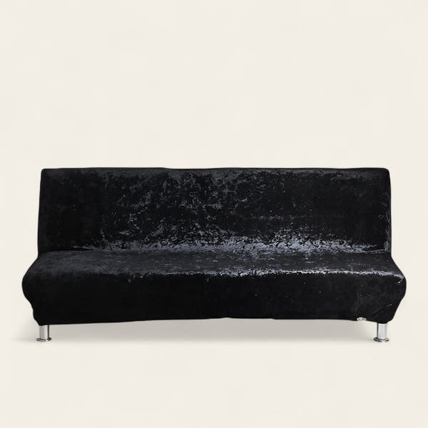 Sofa Bed Cover – Velvet Plush – Ink Black
