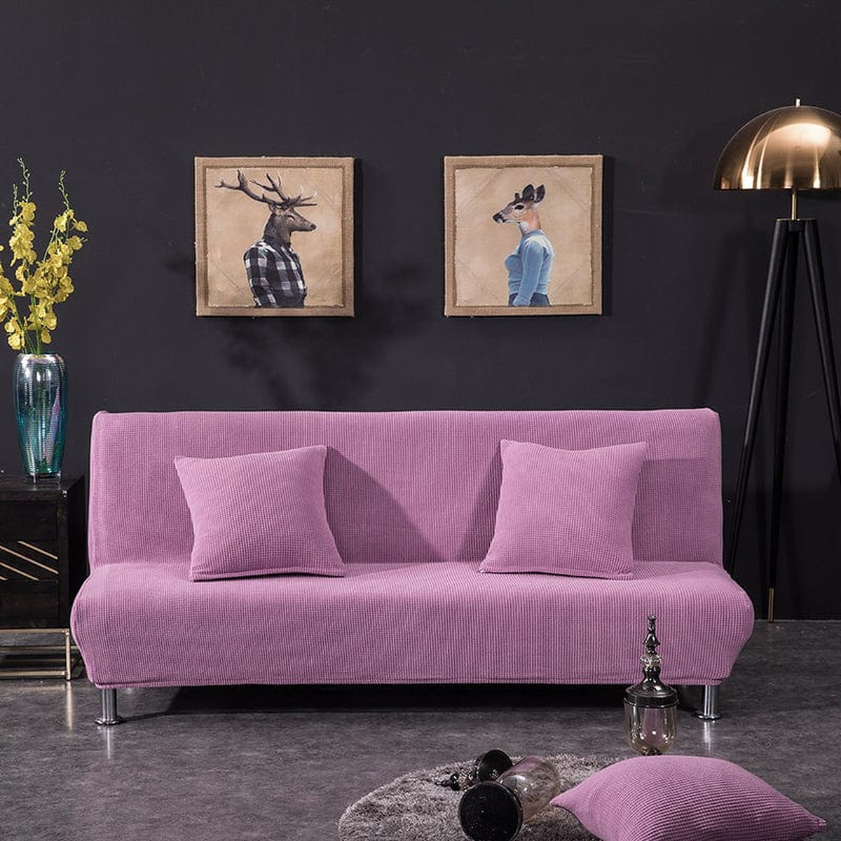 Sofa Bed Cover – Velvet Plush – Lilac