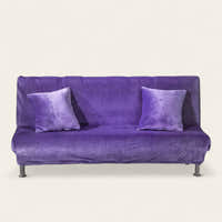 Sofa Bed Cover – Velvet Plush – Plum