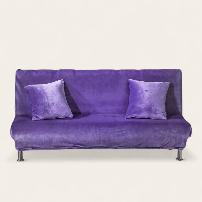 Sofa Bed Cover – Velvet Plush – Plum