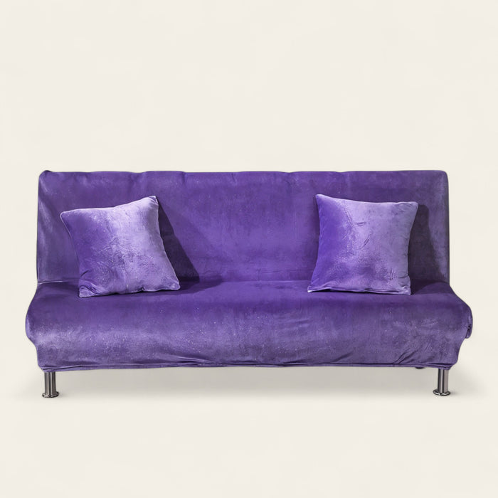 Sofa Bed Cover – Velvet Plush – Plum