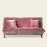 Sofa Bed Cover – Velvet Plush – Soft Blush