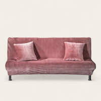 Sofa Bed Cover – Velvet Plush – Soft Blush