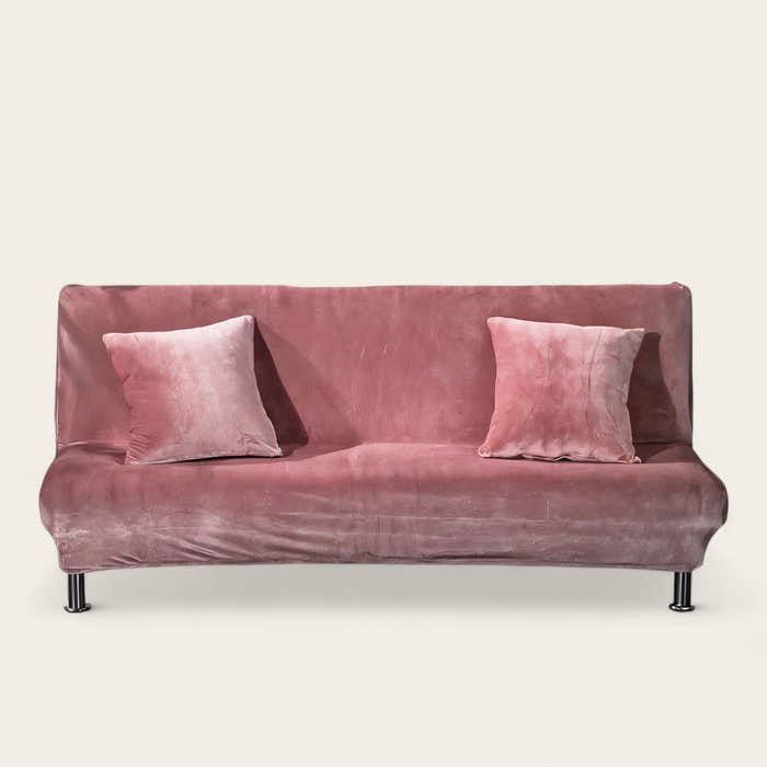 Sofa Bed Cover – Velvet Plush – Soft Blush