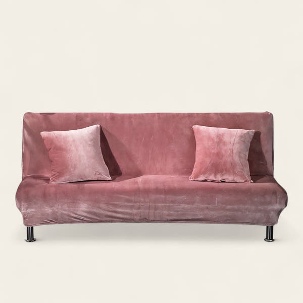 Sofa Bed Cover – Velvet Plush – Soft Blush