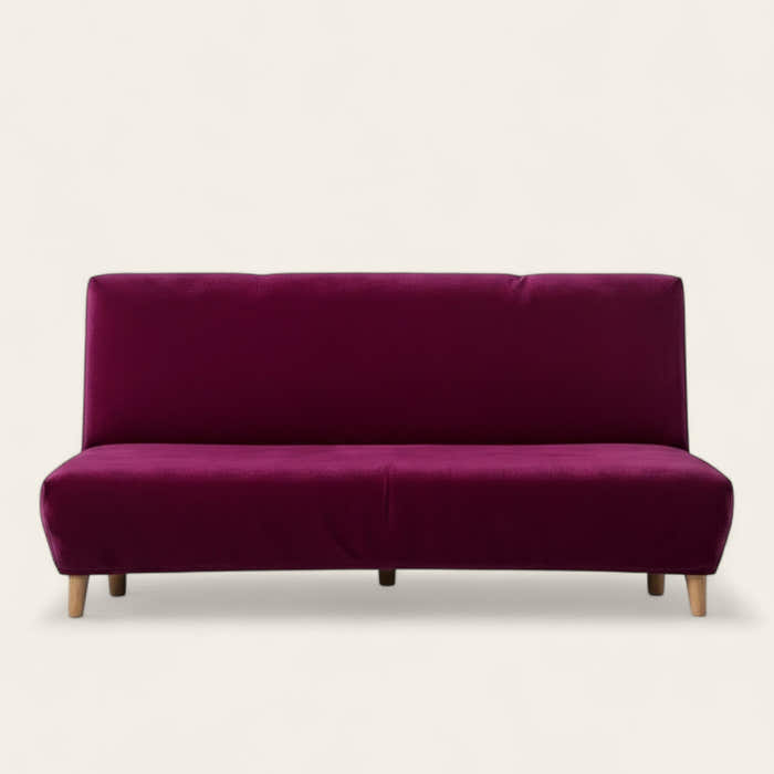 Sofa Bed Cover – Velvet Plush – Wine