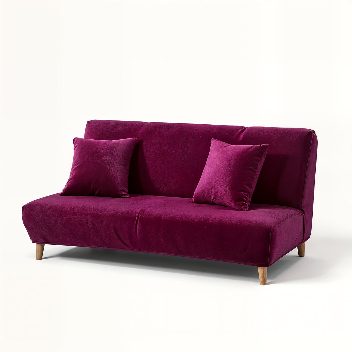Sofa Bed Cover – Velvet Plush – Wine