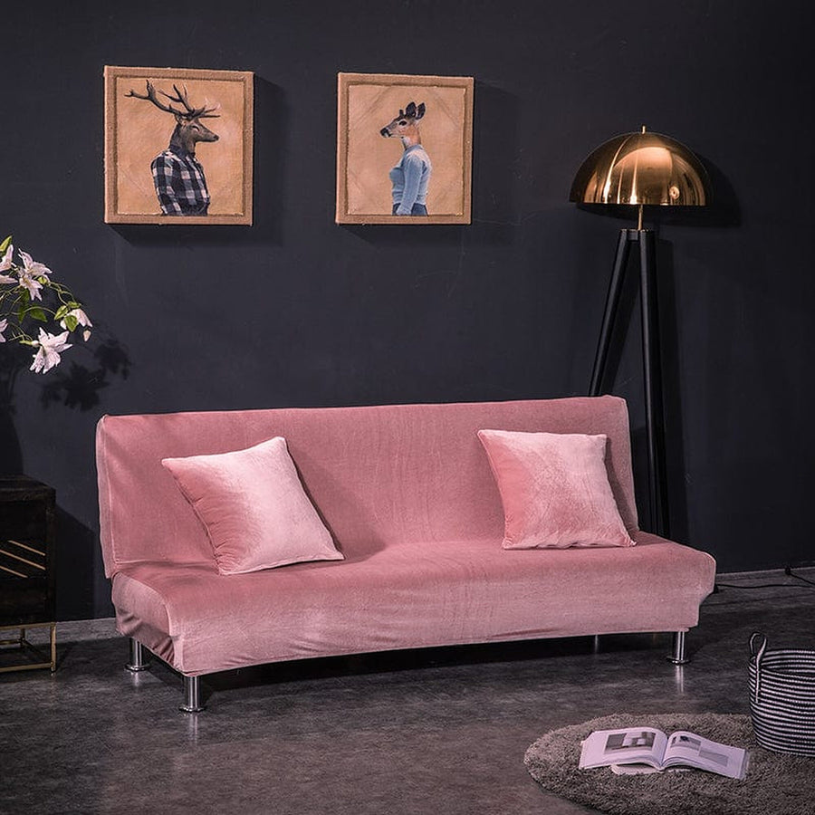 Sofa Bed Cover – Velvet Plush – Soft Blush