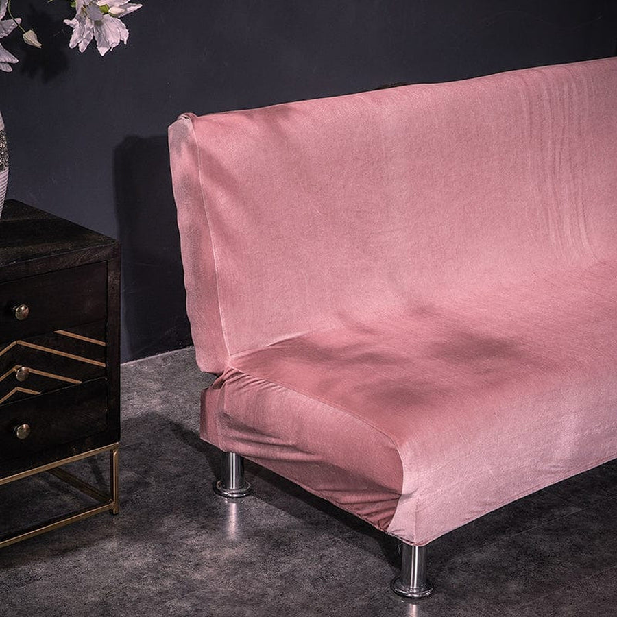 Sofa Bed Cover – Velvet Plush – Soft Blush