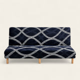 Sofa Bed Cover – Wavy Chevron – Midnight Navy