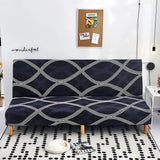 Sofa Bed Cover – Wavy Chevron – Midnight Navy