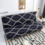 Sofa Bed Cover – Wavy Chevron – Midnight Navy