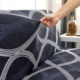 Sofa Bed Cover – Wavy Chevron – Midnight Navy