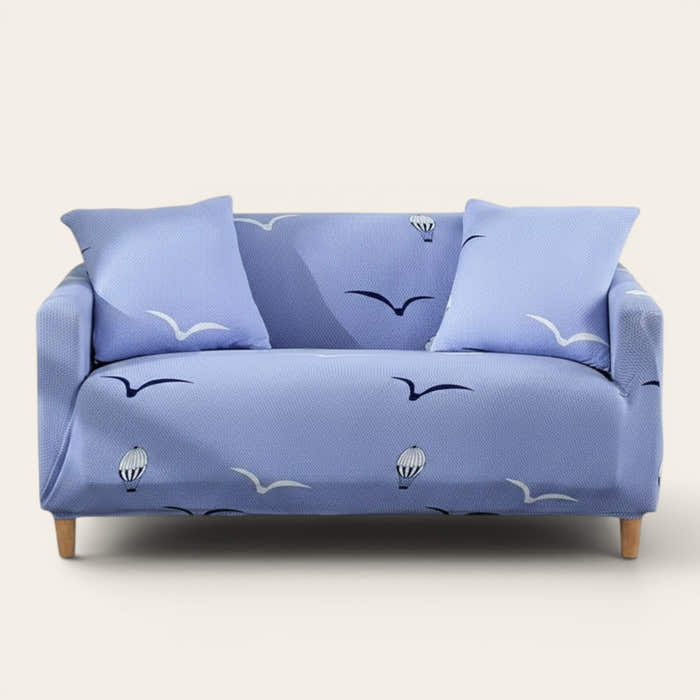 Sofa Cover – Bird Print – Lavender Mist