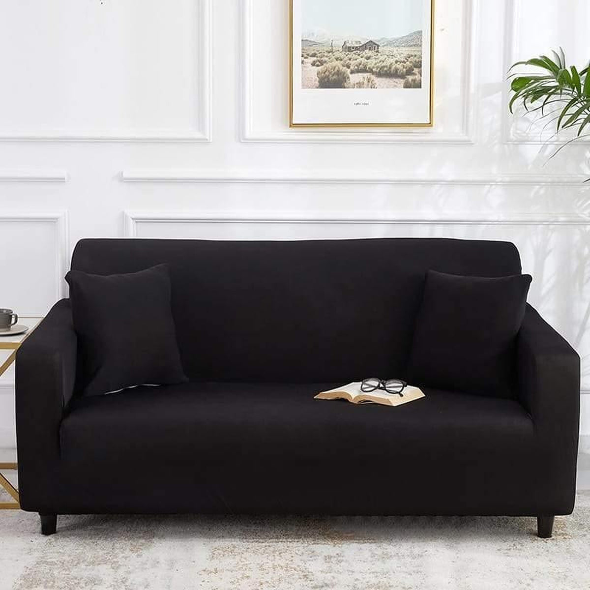 Sofa Cover – Plain Stretch – Ink Black
