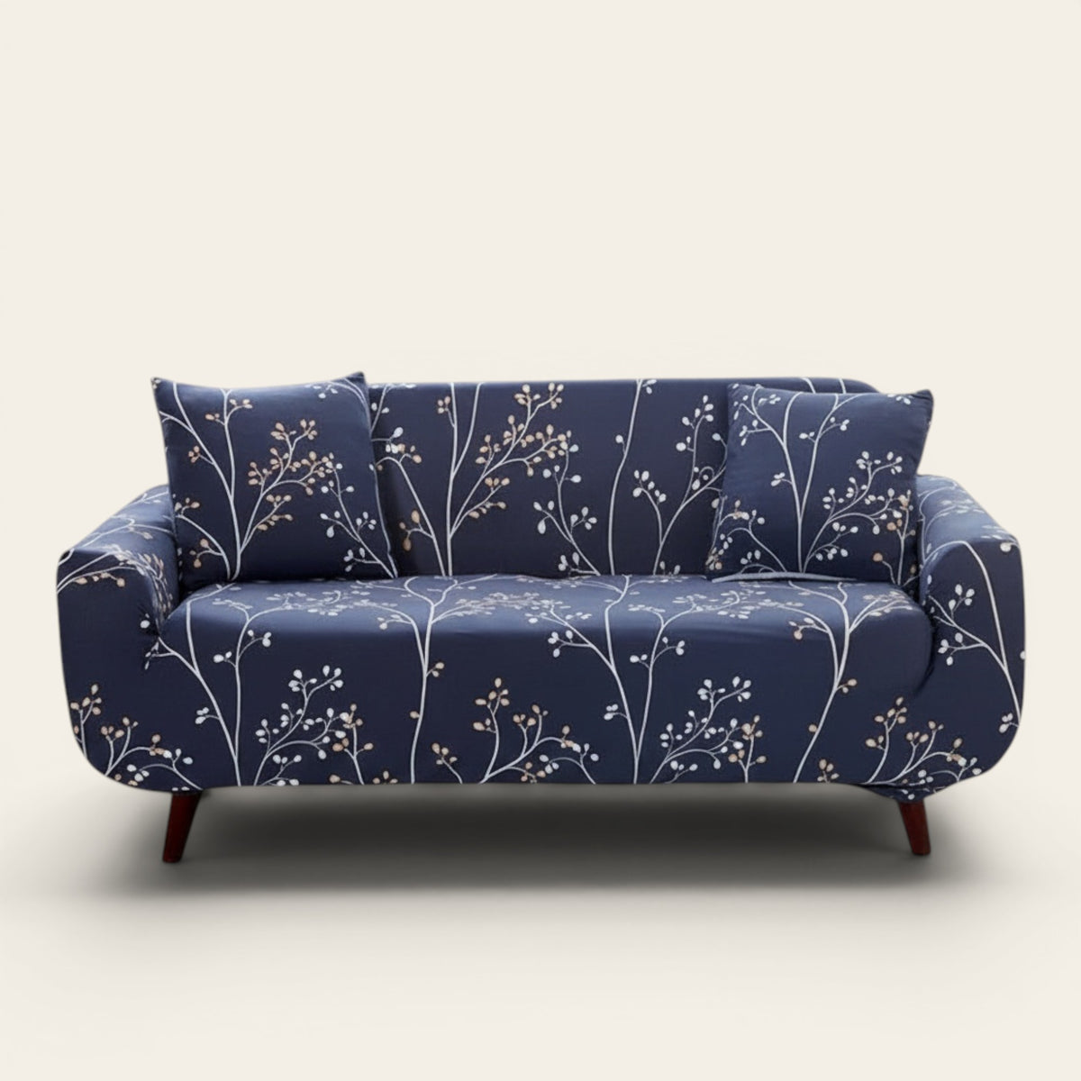 Sofa Cover – Botanical Branch – Midnight Navy