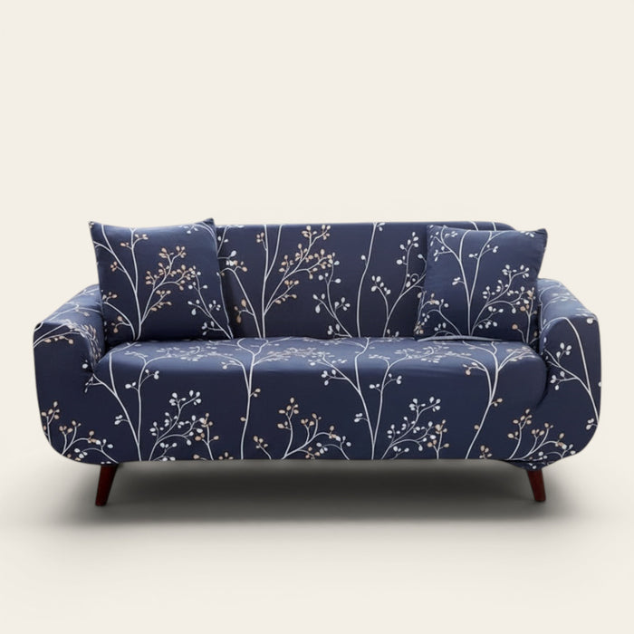 Sofa Cover – Botanical Branch – Midnight Navy