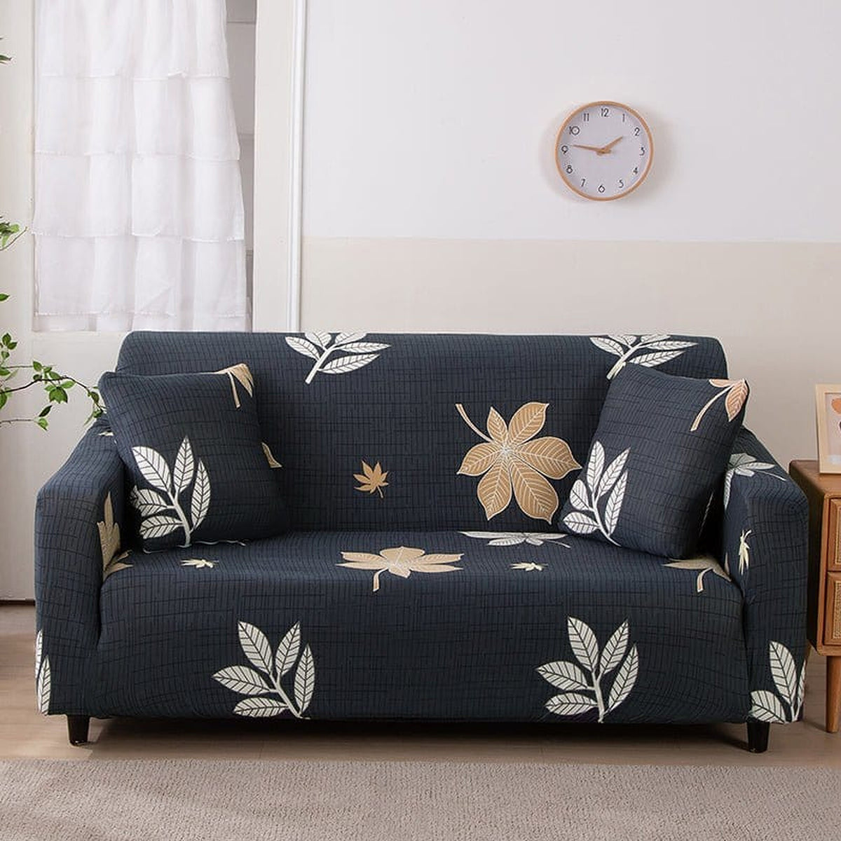 Sofa Cover – Botanical Floral – Midnight Navy