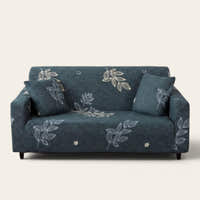 Sofa Cover – Botanical Leaves – Midnight Navy