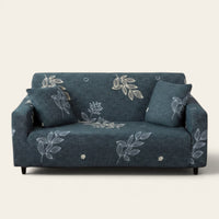 Sofa Cover – Botanical Leaves – Midnight Navy