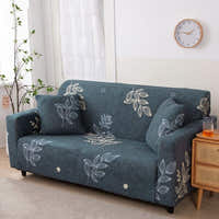 Sofa Cover – Botanical Leaves – Midnight Navy