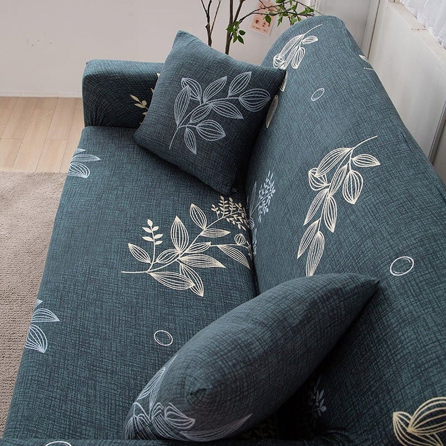 Sofa Cover – Botanical Leaves – Midnight Navy