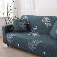 Sofa Cover – Botanical Leaves – Midnight Navy