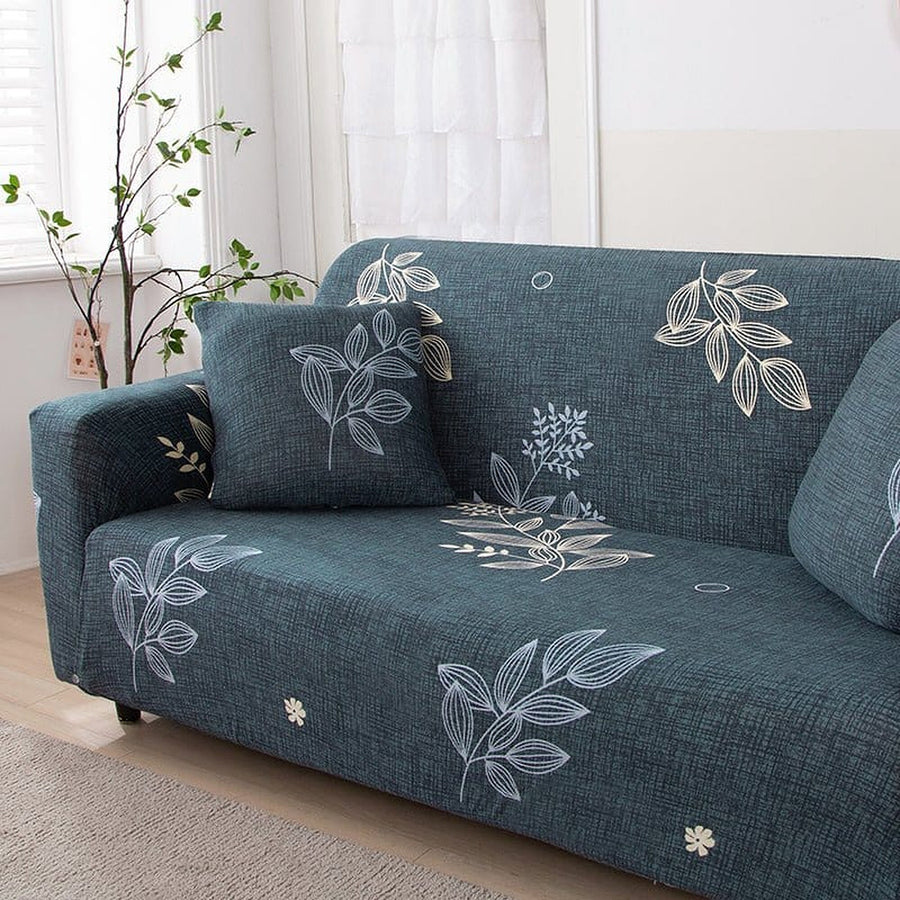 Sofa Cover – Botanical Leaves – Midnight Navy