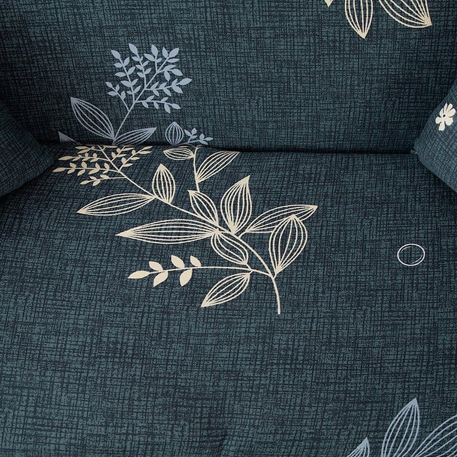 Sofa Cover – Botanical Leaves – Midnight Navy
