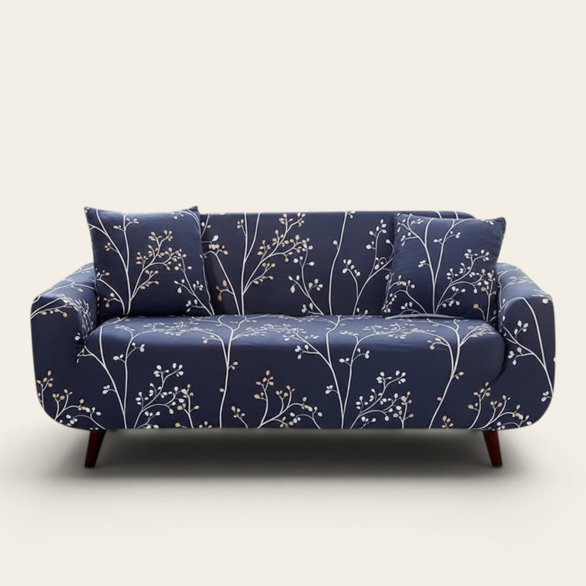 Sofa Cover – Botanical Sketch – Midnight Navy