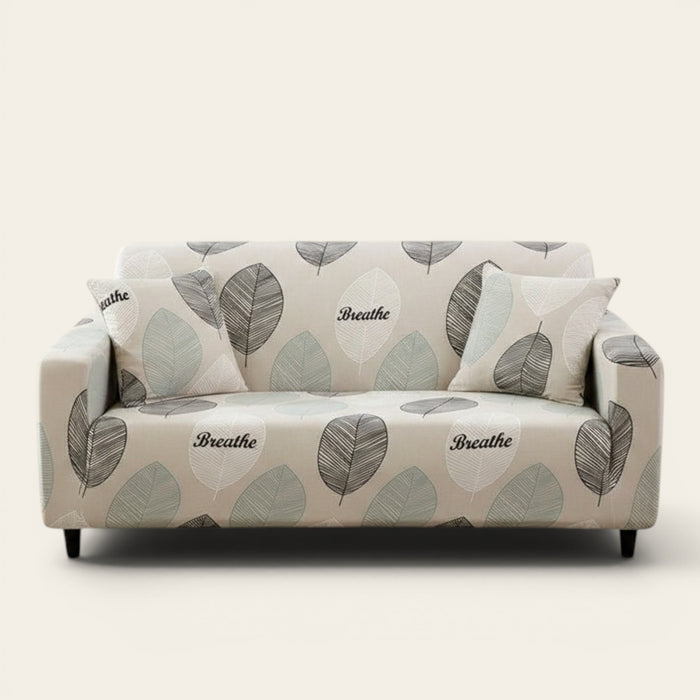 Sofa Cover – Breathe Leaves – Ivory Cream