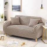 Black & Sand Bubble sofa cover seen from the side on a corner sofa