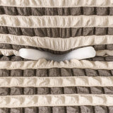 Black & Sand Bubble sofa cover, woven texture in close-up