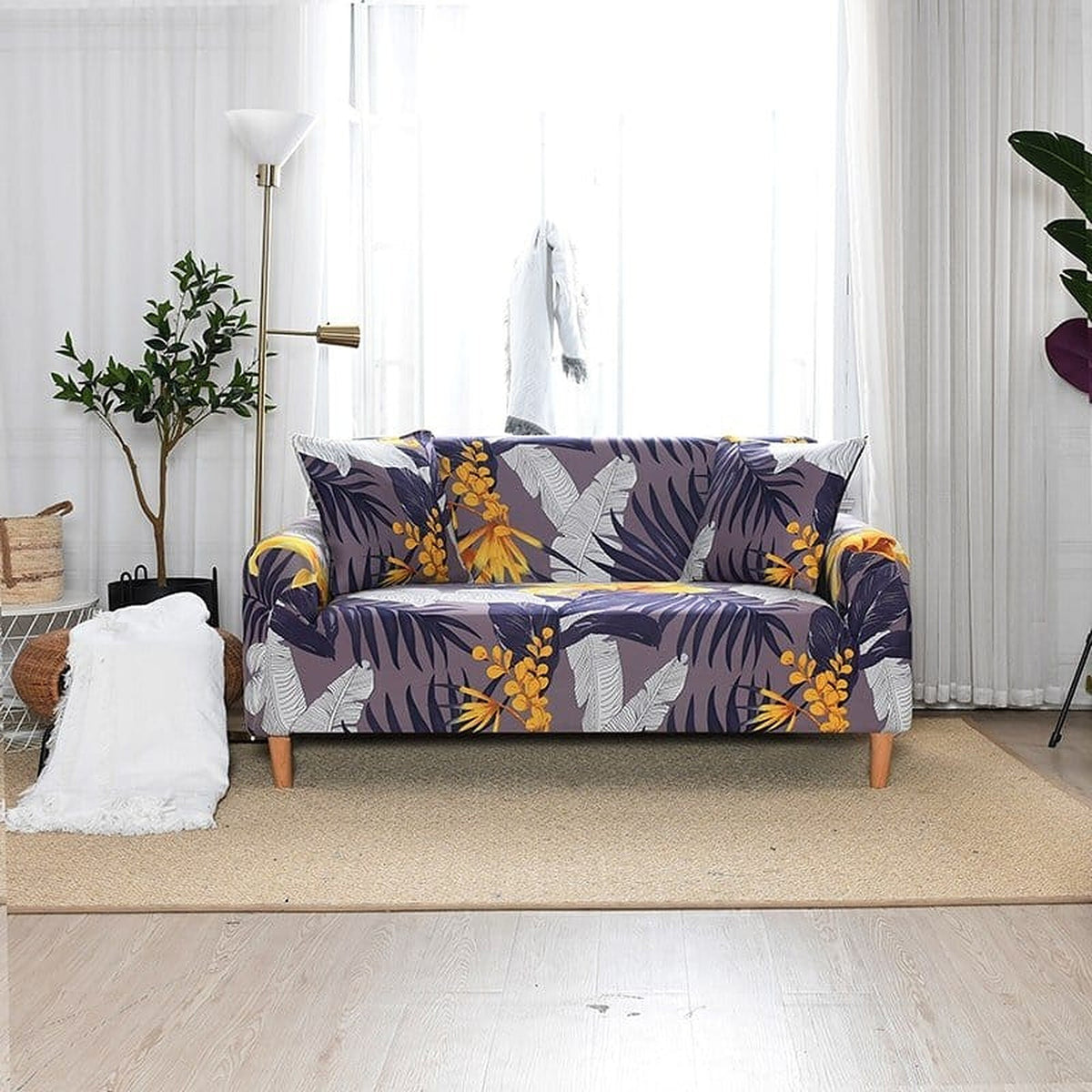 Sofa Cover – Tropical Cattleya – Lavender Mist
