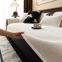 Non-Slip Sofa Cover – Chenille – Bouclé Sand