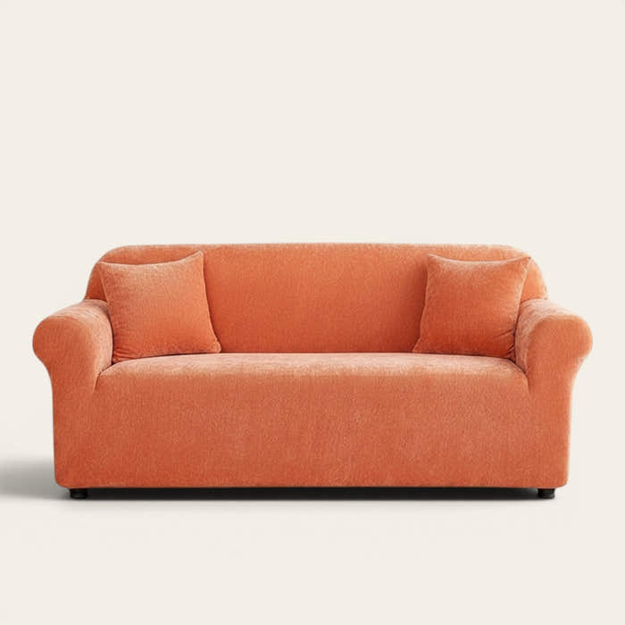 Sofa Cover – Chenille Bright – Terracotta