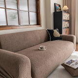 Brown Chenille sofa cover covering the arm and seat of a sectional, view 2
