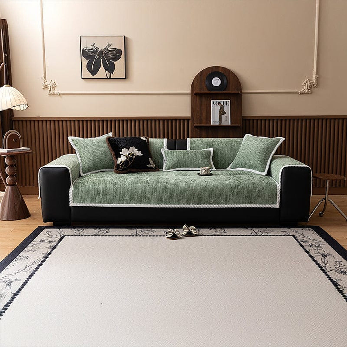 Non-Slip Sofa Cover – Chenille – Sage Mist