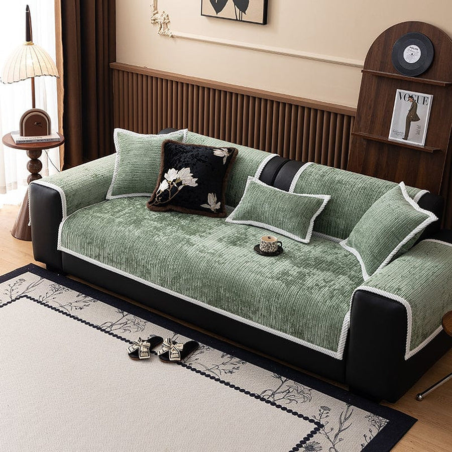 Non-Slip Sofa Cover – Chenille – Sage Mist
