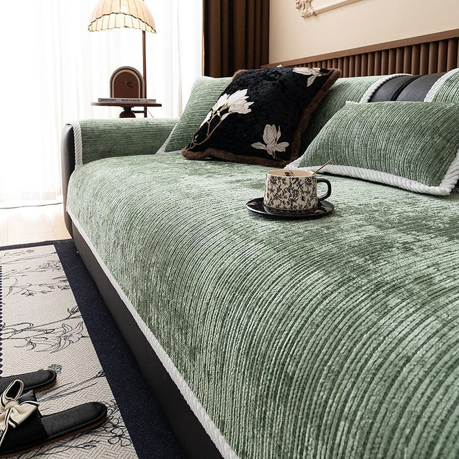 Non-Slip Sofa Cover – Chenille – Sage Mist