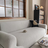 Pearl Grey Chenille sofa cover covering the arm and seat of a sectional, view 3