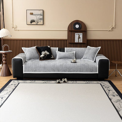 Non-Slip Sofa Cover – Chenille – Pearl Grey