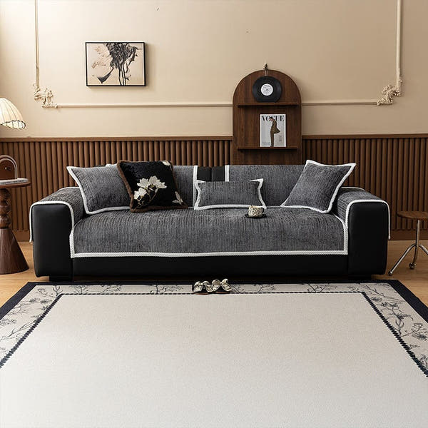 Non-Slip Sofa Cover – Chenille – Charcoal