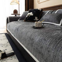 Non-Slip Sofa Cover – Chenille – Charcoal
