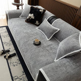 Non-Slip Sofa Cover – Chenille – Pearl Grey