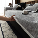 Non-Slip Sofa Cover – Chenille – Pearl Grey