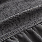 Stone Grey Chenille sofa cover styled with cushions on a low-back sofa, view 4