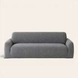 Stone Grey Chenille sofa cover on a plain studio background, view 5