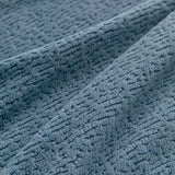 Stormy Blue Chenille sofa cover shown across the seat and backrest of a two-seater