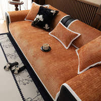 Non-Slip Sofa Cover – Chenille – Terracotta